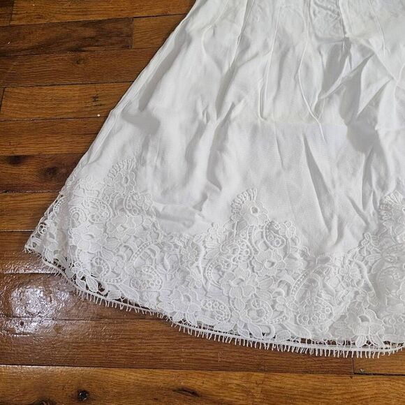 Karl Lagerfeld A Line Embroidered Skirt Size 10 White - Picture 2 of 8
